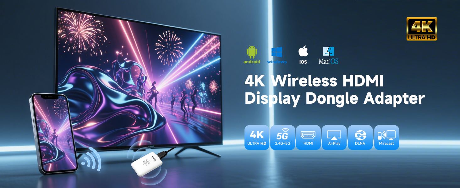 Wireless HDMI Display Dongle Adapter