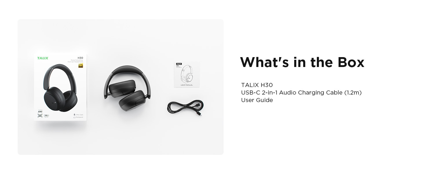 TALIX noise cancelling over ear headphones