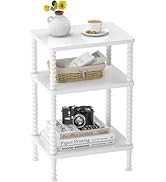 Homedawn Side Table, Small End Table, 3-Tier Nightstand with Storage Shelves, Sofa Table for Smal...