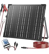 POWOXI 20W Solar Battery Charger 12V Solar Panel Trickle Maintainer +Upgraded 8A MPPT Controller+...