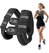 Wolliwa Weighted Vest for Woman Men,6lb/8lb/12lb/16lb/20Lb/25lb Weight Vest with Reflective Strip...