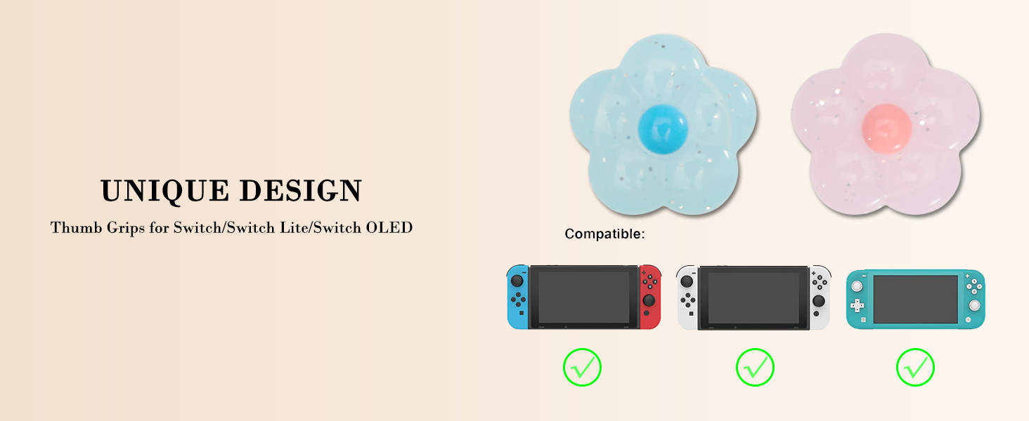 Cute Switch Joycon Thumb Grip Caps, Kawaii 3D Mario Mushroom Joystick Button Cover