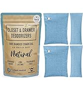Closet and Drawer Deodorizer Bags (4 Pack) - Naturally Absorbs and Eliminates Closet Odors- 2 XL ...