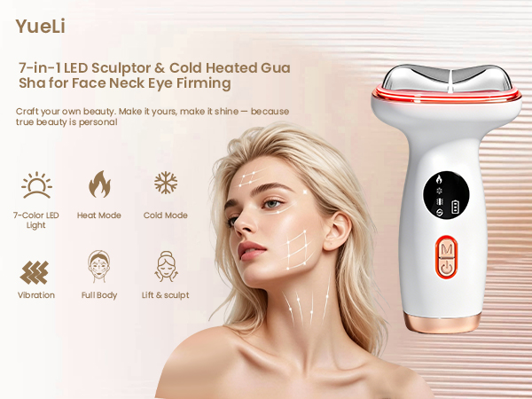 7-in-1 LED Red Light Face Depuffer Sculpting Tool