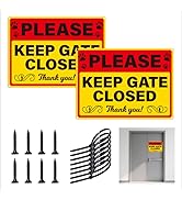 Anobell 2 Pack Please Keep Gate Closed Signs 10" x 7" Reflective Rust-Free Aluminum Metal Signs W...