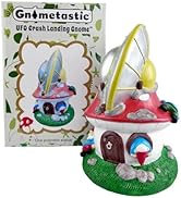 Gnometastic Gnomes - UFO Gnome, 8.85in, Mushroom House Garden Gnomes with Alien UFO Crash Landing...