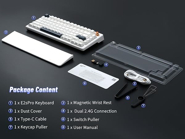 Hexgears E2sPro Mechanical Gaming Keyboard with Wrist Rest