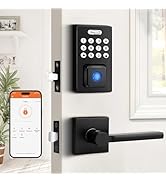 Probrico Smart Door Lock for Front Door Keypad Lock with Handle Lever, Fingerprint Deadbolt Door ...