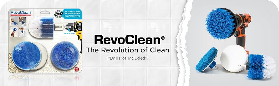 revoclean, revo clean, drill brush, drillbrush, drill attachments, grout, tile, bathroom, clean