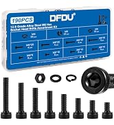 DFDU 190PCS M6 Screws with Nuts Assortment Kit | M6x8/10/12/16/20/25/30/35 mm, Hex Socket Head Ca...