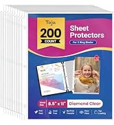 Taja Sheet Protectors for 3 Ring Binder, Clear Page Protectors Top Loading, Plastic Sleeves for P...