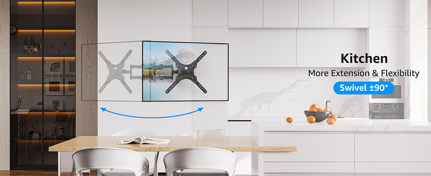 full motion tv mount 43 40 50 inch+ for kitchen