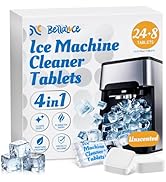 Ice Machine Cleaner Tablets Descaler (32 Pack) – Nickel-Safe Countertop Portable Commercial Ice M...