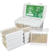 Garrelett 800 Count Organic Cotton Swabs, Bamboo Cotton Swabs with Soft Cotton Tips and Sturdy Ba...