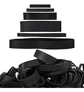 70 Pcs Rubber Bands Assorted Sizes Black 6 sizesMixed wide Elastic Bands for for Survival Office ...