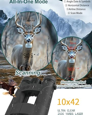 Ultra Clear 2500 Yards Laser Rangefinder Binocular
