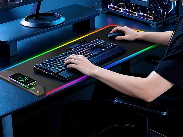 RGB Gaming Mouse Pad with Wireless Charging