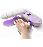 MelodySusie Compact Cordless UV Nail Lamp, P-PLUS20F with Innovative Rotatable Panel &amp; UV Protect...
