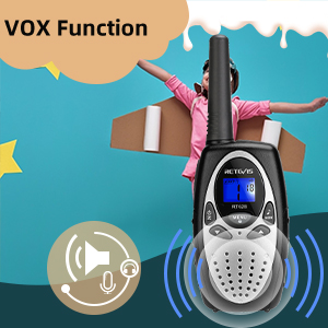 Hands free function- VOX for kids walkie talkies