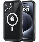 Lanhiem Magnetic for iPhone 15 Pro Case, Waterproof Dustproof Cover [Built in Screen Protector] [...
