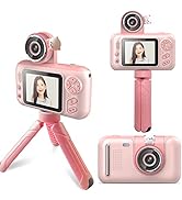 Kids Camera, Kids Digital Camera for Girls and Boys, Multifunction Front Back 180 Degree Angles P...