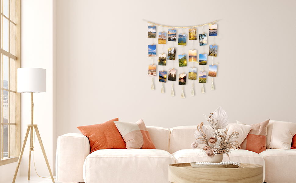 Macrame Hanging Photo Display