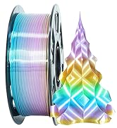 Silk Shiny Blue Purple Fast Color Changed Multi-Colored Rainbow PLA Filament, 1.75mm 1KG 