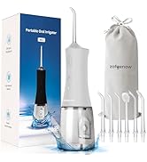 ZOFGENOW Cordless Water Dental Flosser for Teeth, 300ml Rechargeable Oral Irrigator Cleaning, 4 M...