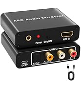 HDMI ARC Audio Extractor, 192KHz DAC Audio Converter HDMI ARC to Optical SPDIF + Coaxial + RCA L/...