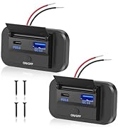 Thlevel 12V Type C USB Outlet with Power Switch 36W QC3.0 USB &amp; 55W PD Type C Quick Charge Socket...