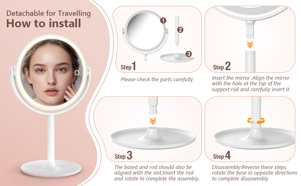 lighted makeup mirror