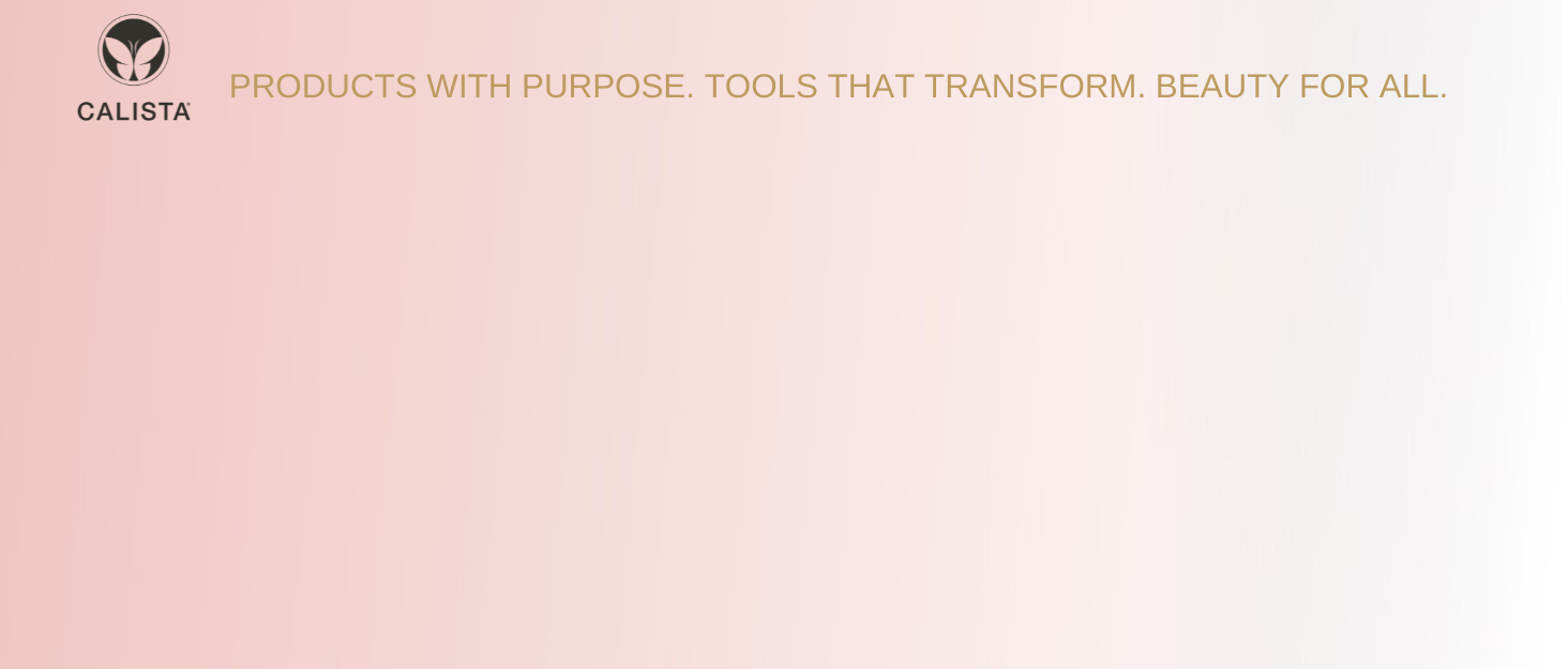Pink ombre background behind the Calista logo