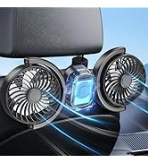 Dealswin Rechargeable Car Fan for Backseat Kids Baby, Battery and USB Dual Power Car Fans, Powerf...