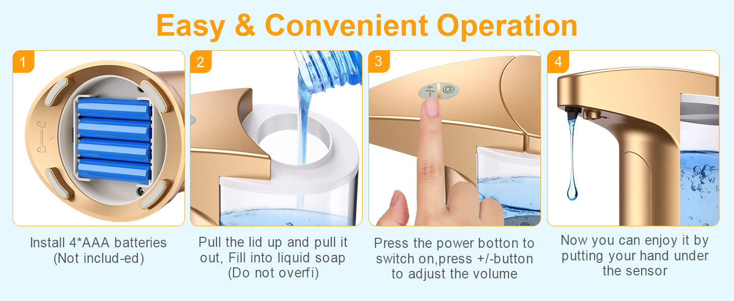 Automatic Soap Dispenser, 370ml Touchless Automatic Liquid Soap Dispenser