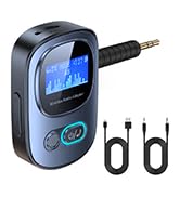 eppfun AK3046G Pro AUX Bluetooth 5.3 Adapter for Car, Wireless AudioTransmitter Receiver with LED...