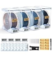 Filament Storage Box - 4 Pack 4.0L 3D Printer Filament Containers with Hygrometer, Airtight Dry B...