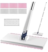 Snap Grip Mini Mop with 6 Washable Pads, Lazy Dry Wet Mops Household Items for Wall Window Ceilin...