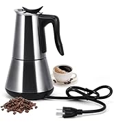 SHANGSKY Electric Coffee Pot Coffee Maker, 6 Cup Espresso Coffee Pot Stainless Steel Italian Moka...