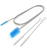 Flexible Drain Brush,Nylon Cleaner Double Ended Elastic Hose Pipe 67-inch and 2 PCS 8.2-inch Stra...