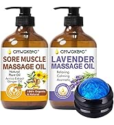 Massage Oil for Massage Therapy Kit,Ginger Oil Lymphatic Drainage-Arnica Sore Muscle Oil Massage ...