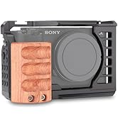LEFTFOTO ZV-E1 Full Camera Cage with Wood Handle for Sony Alpha ZV-E1 Video Shooting Frame with A...