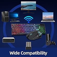 wireless keyboard and mouse gaming rechargeable rgb backlit teclado inalámbrico