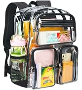 Vorspack Clear Backpack for School - Heavy Duty See Through Bookbag for Girls Boys Large Transpar...