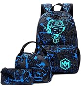 BLUBOON School Backpack for Boys Teens Bookbag Travel Daypack Kids Girls Lunch Bag Pencil Case (B...