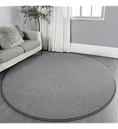 Gifeas Ultra Soft Round Area Rugs for Living Room Bedroom, 4x4 Feet Grey Thickened Memory Foam Mo...
