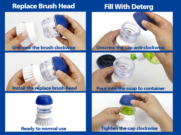 Dish Scrubber with Soap Dispenser