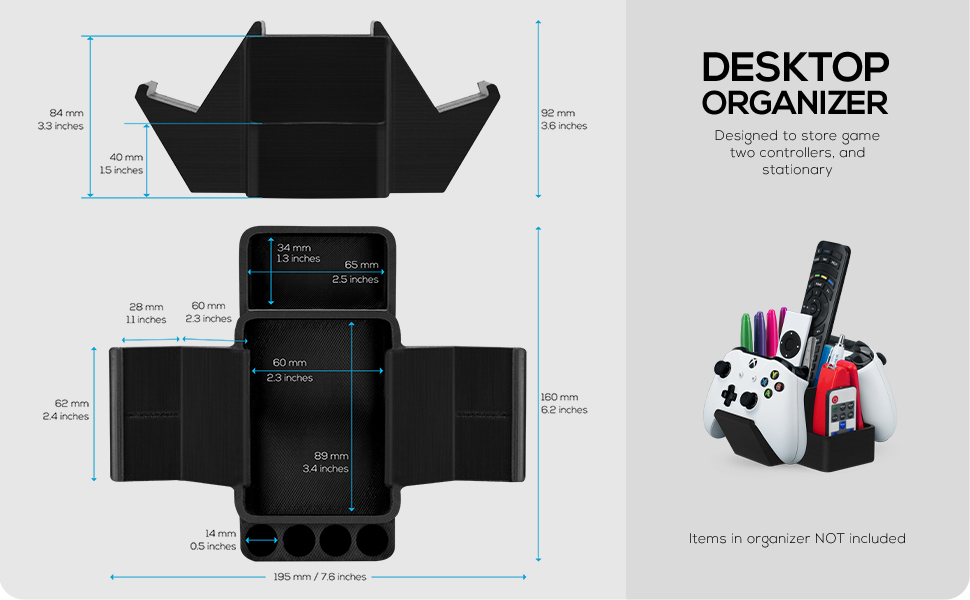 Desktop stand for gaming controller and remote controls