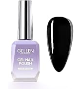Gellen Black Gel Nail Polish, 18ml Black Gel Polish Pure Black Colors Nail Polish Soak off U V Li...