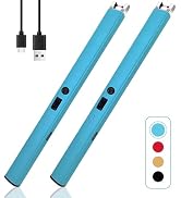 2 PCS Candle Lighter,Windproof Flameless Electric Lighter with LED Power Display & Safety Switch,...