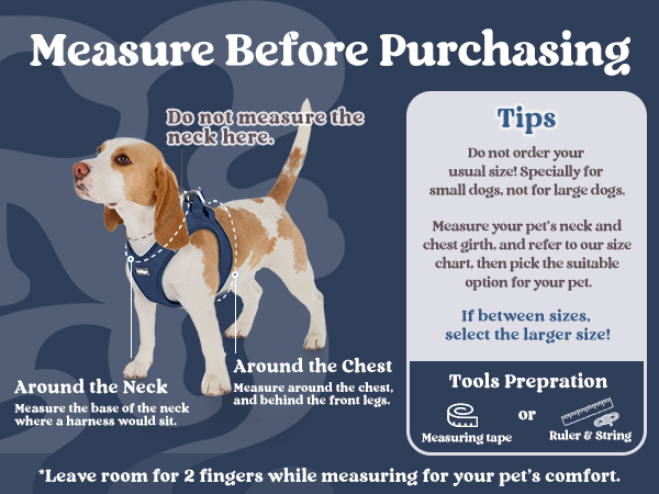 dog harness Measurement Instructions